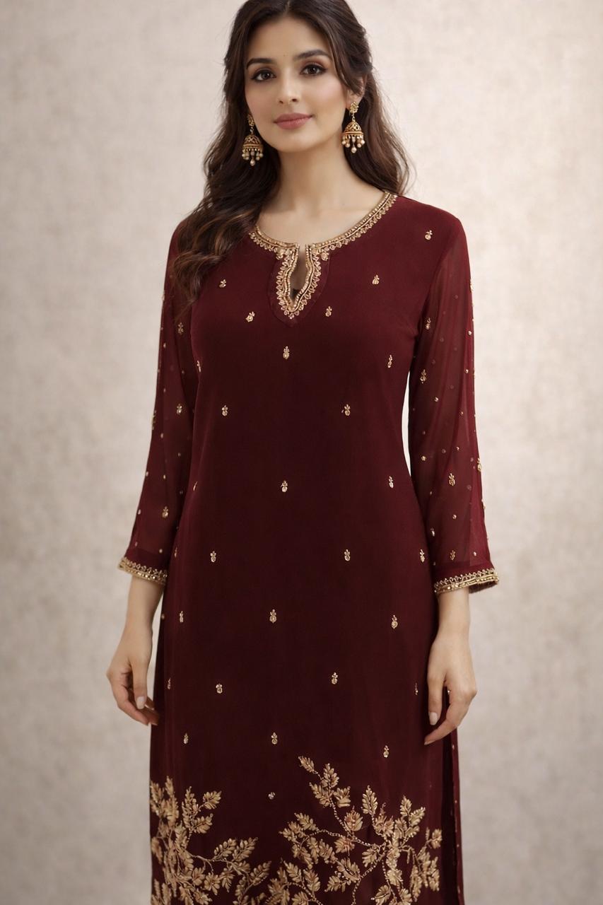 Tailor marking fabric for a tailored kurti set
